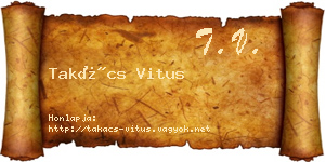 Takács Vitus névjegykártya